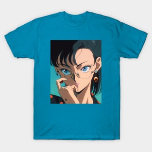 Anime Girl - Hmm - 90s Cartoon - AI T-Shirt